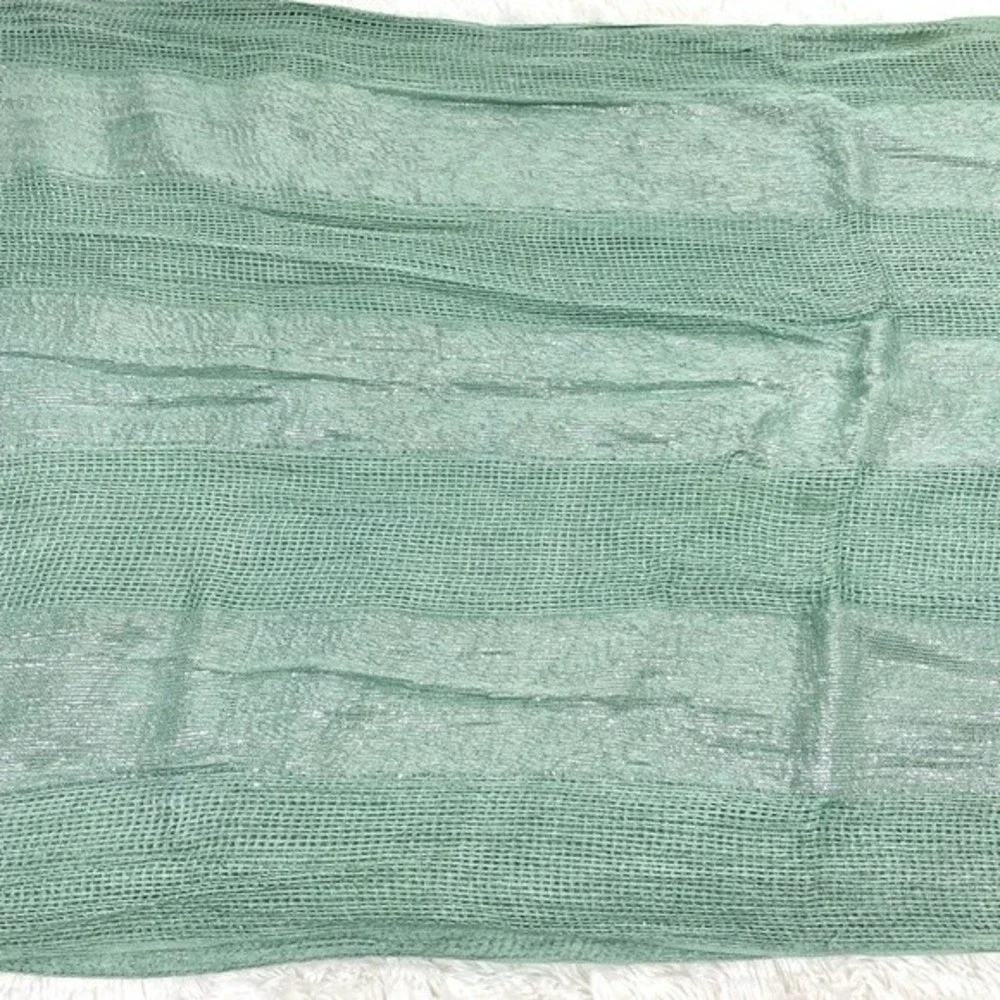Teal Green & Silver Shimmer Gauzy Infinity Scarf